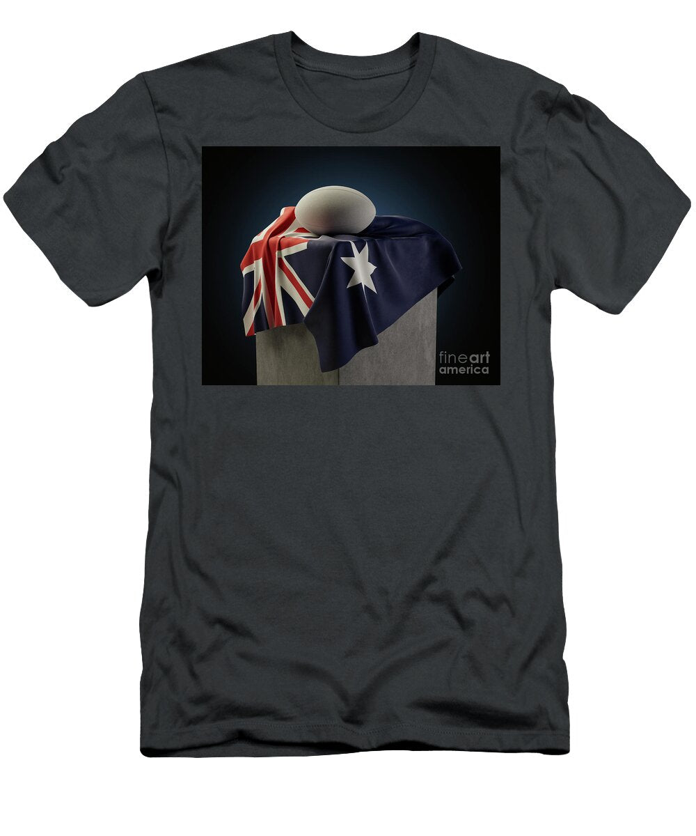 1 Rugby Ball and Australia Flag Allan Swart T-Shirt