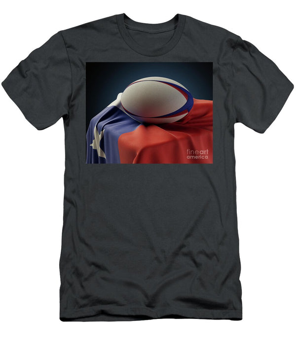 1 Rugby Ball and Chile Flag Allan Swart T-Shirt