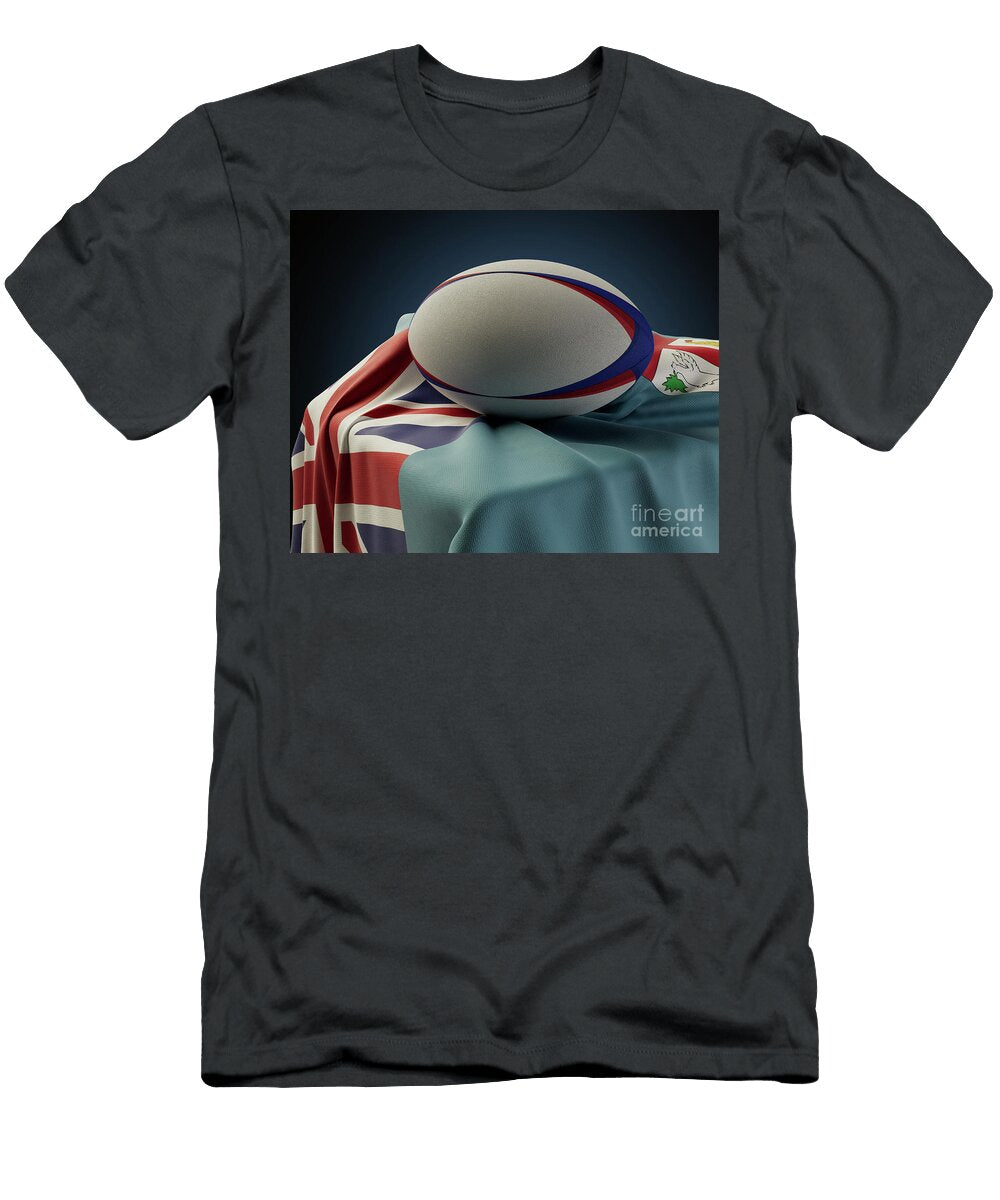 1 Rugby Ball and Fiji Flag Allan Swart T-Shirt