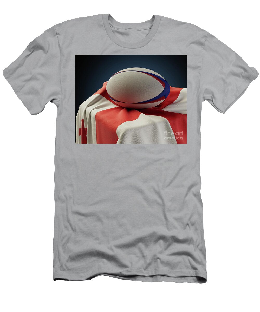 1 Rugby Ball and Georgia Flag Allan Swart T-Shirt