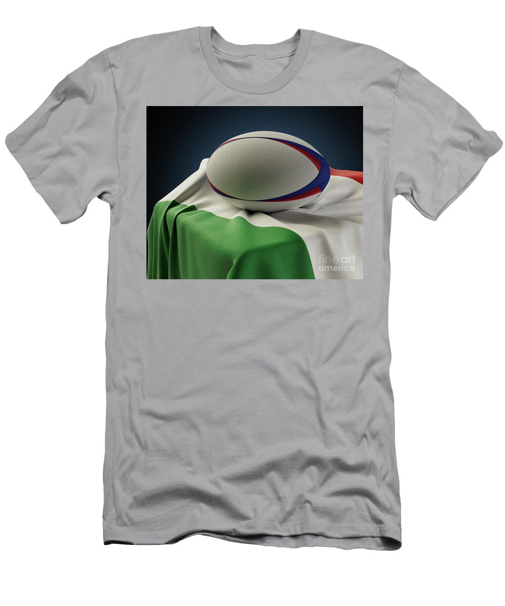 1 Rugby Ball and Italy Flag Allan Swart T-Shirt