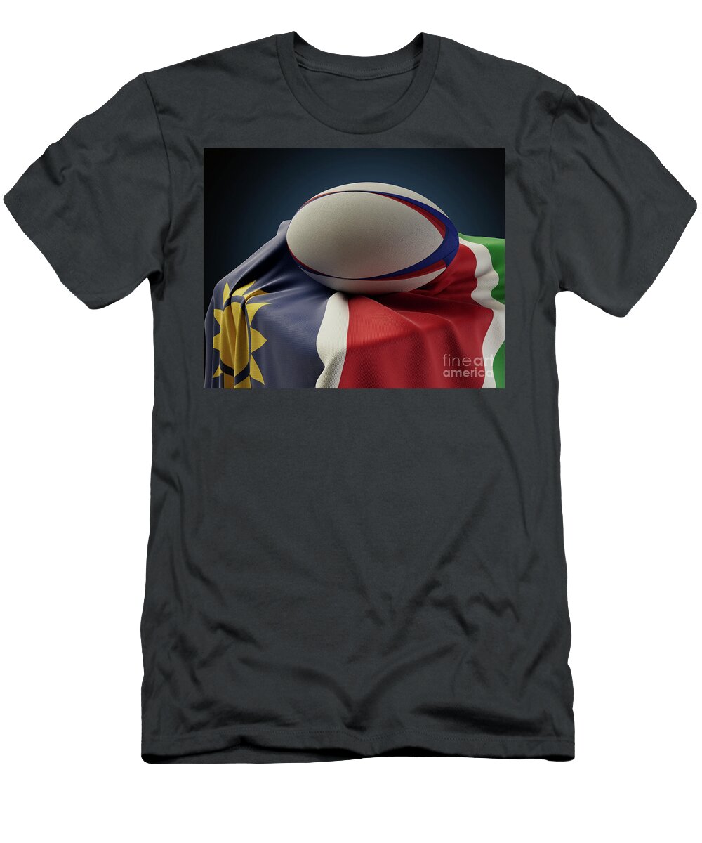 1 Rugby Ball and Namibia Flag Allan Swart T-Shirt