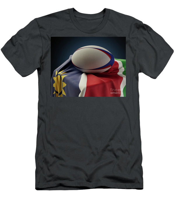 1 Rugby Ball and Namibia Flag Allan Swart T-Shirt