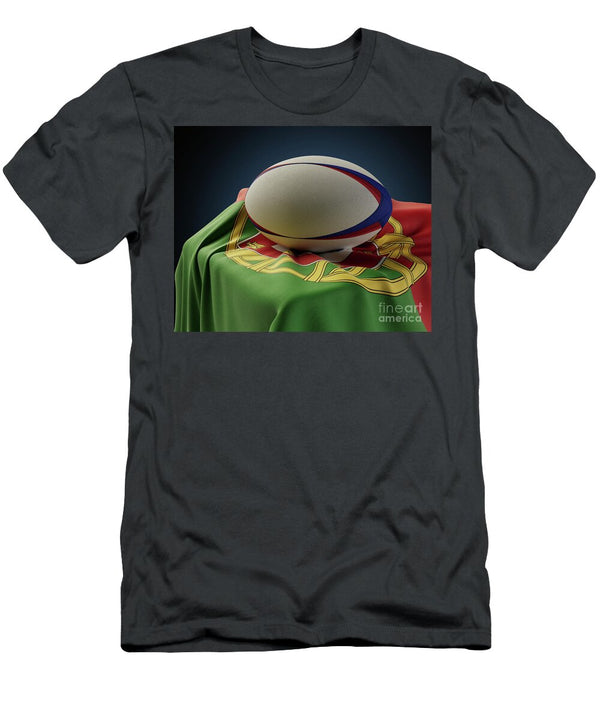 1 Rugby Ball and Portugal Flag Allan Swart T-Shirt