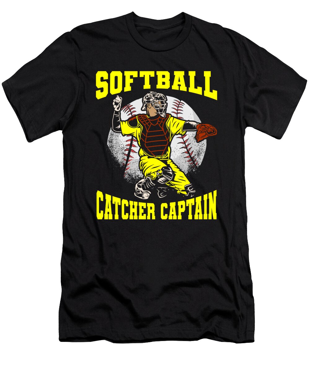 1 Softball Batter Catcher Pitcher Softball Crazy Squirrel T-Shirt