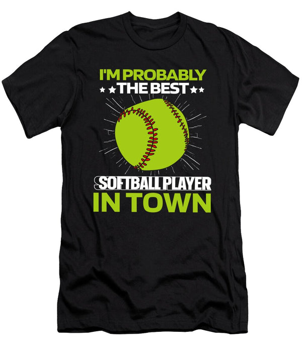 1 Softball Batter Pitcher Catcher Softball Crazy Squirrel T-Shirt