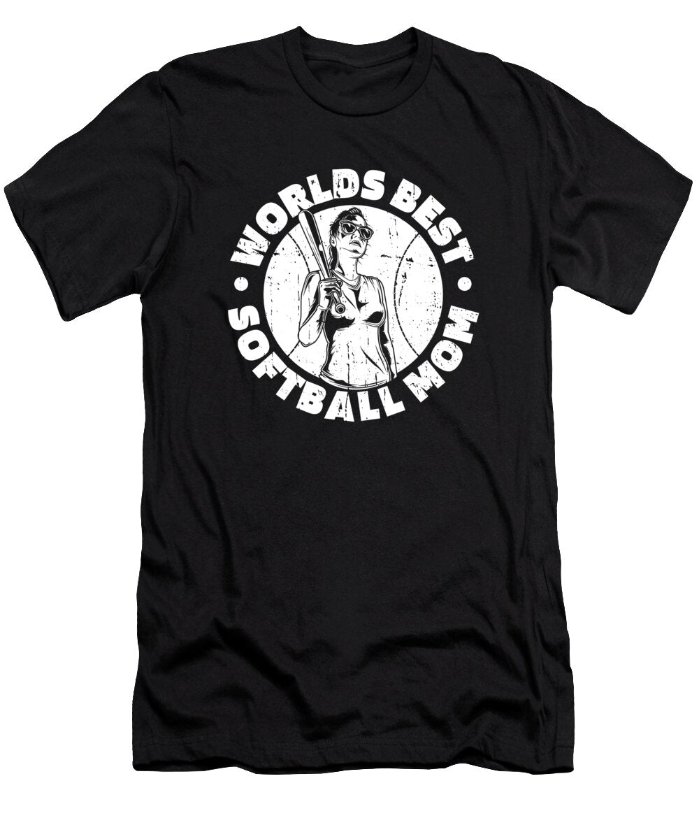 1 Softball Batter Pitcher Catcher Softball Mom Crazy Squirrel T-Shirt