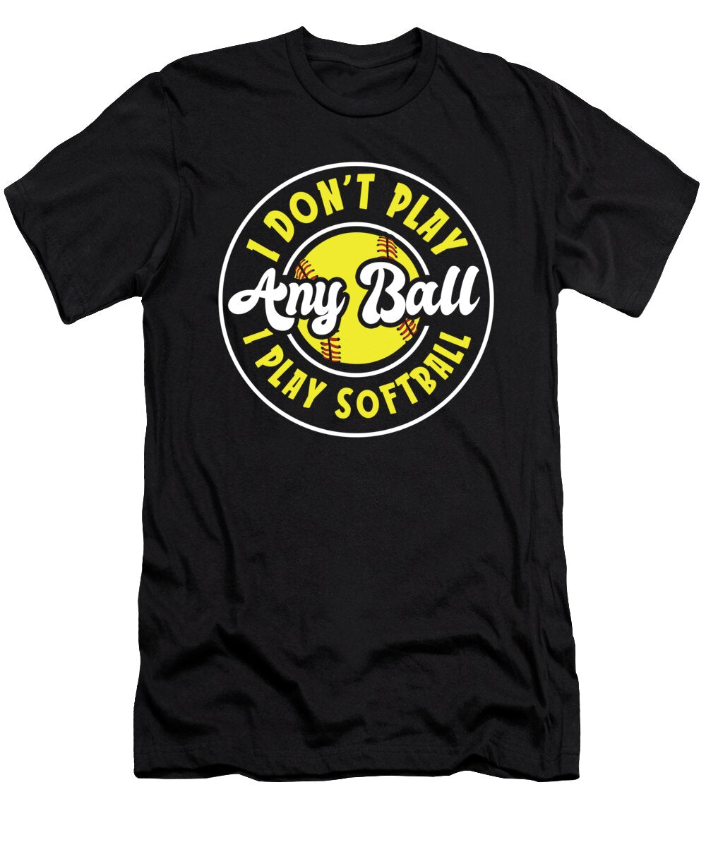 1 Softball Cool Catcher Batter Pitcher Softball Crazy Squirrel T-Shirt