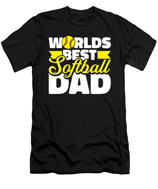 1 Softball Father Catcher Pitcher Batter Softball Dad Crazy Squirrel T-Shirt