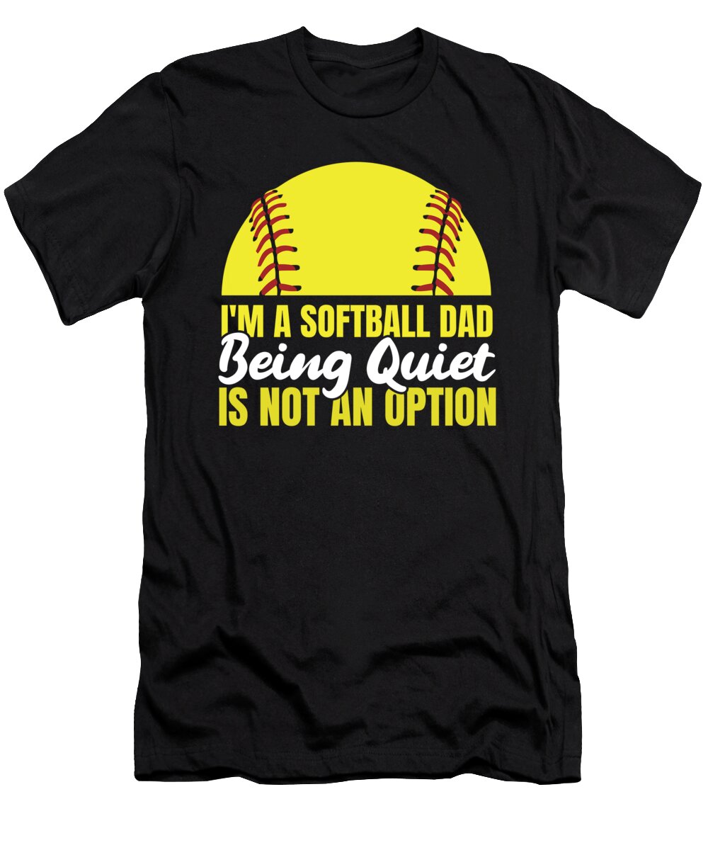 1 Softball Father Pitcher Batter Catcher Softball Dad Crazy Squirrel T-Shirt