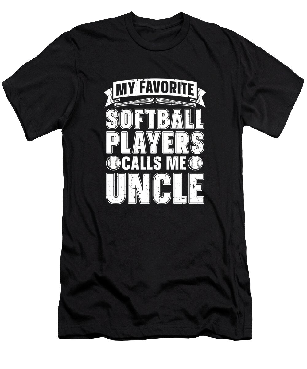 1 Softball Pitcher Catcher Batter Softball Uncle Crazy Squirrel T-Shirt