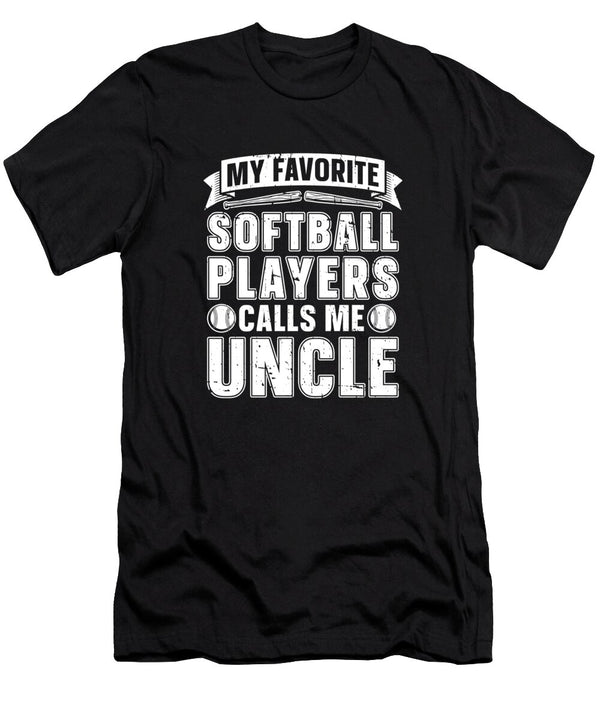 1 Softball Pitcher Catcher Batter Softball Uncle Crazy Squirrel T-Shirt