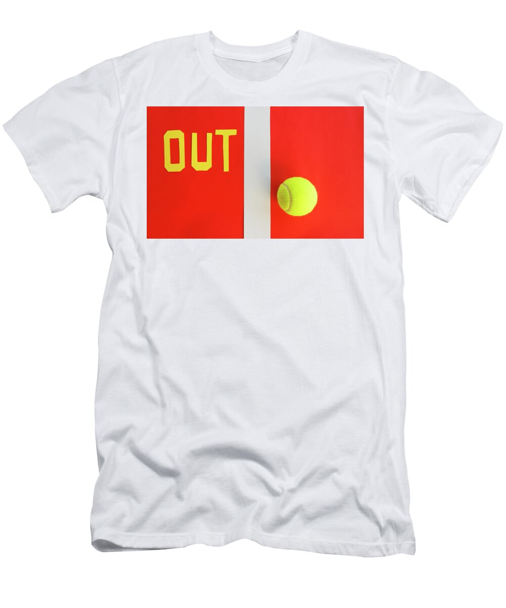 1 the Inscription Next to a Line of a Tennis Court with a Tennis Ball Daniele Mattioda T-Shirt