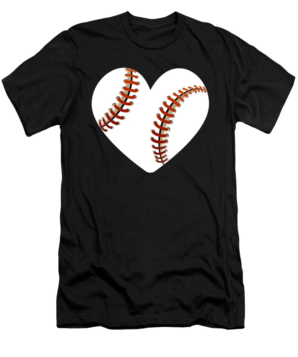 1 Vintage Baseball Heart Valentines Day Design for Players Art Frikiland T-Shirt