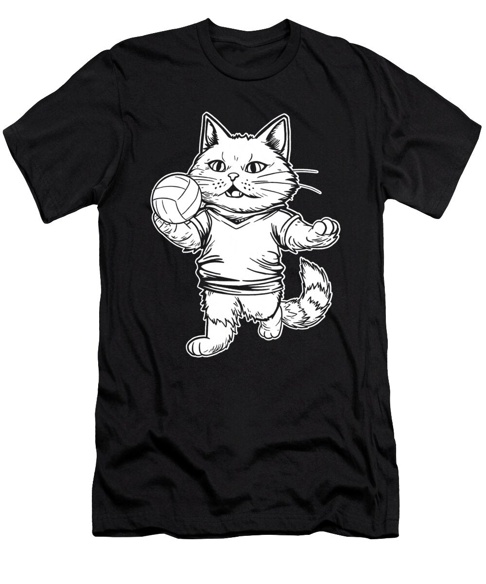1 Volleyball Beach Vball Volleyball Cat Crazy Squirrel T-Shirt