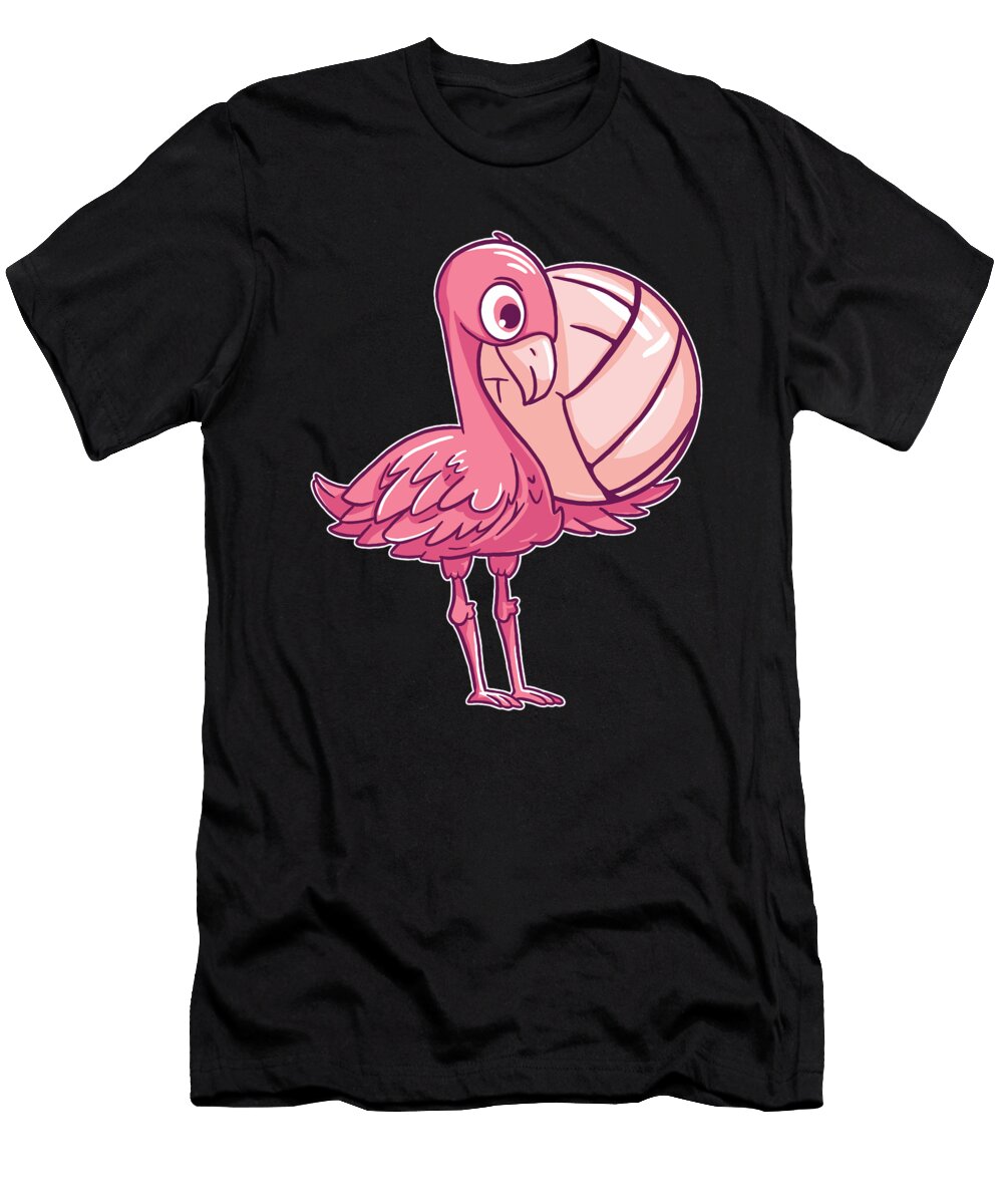 1 Volleyball Beach Vball Volleyball Flamingo Crazy Squirrel T-Shirt