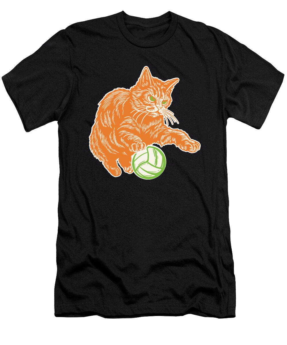 1 Volleyball Cute Vball Beach Volleyball Cat Crazy Squirrel T-Shirt