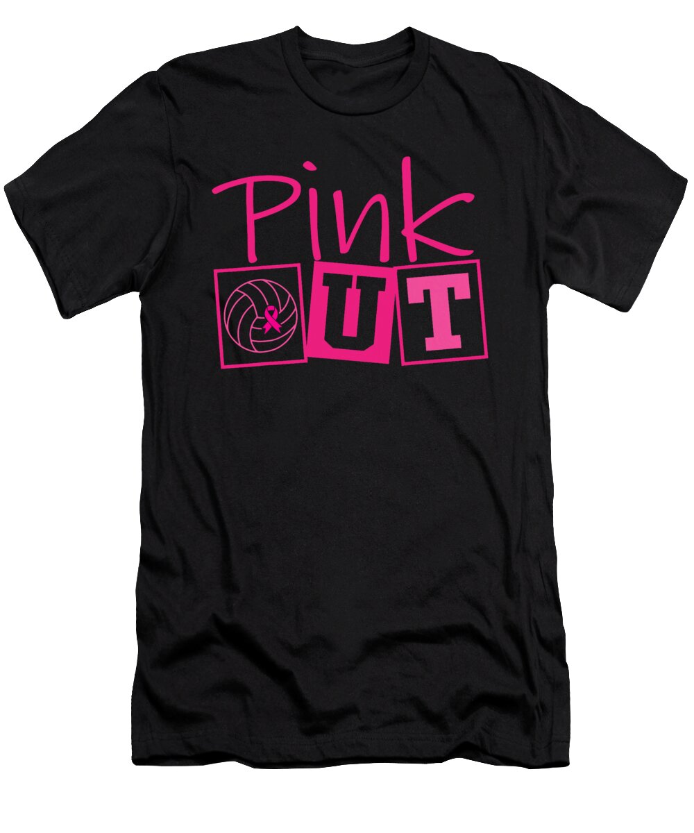 1 Volleyball Pink Out Breast Cancer Awareness Pink Natalie Lidford T-Shirt