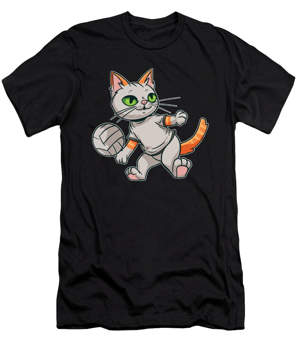 1 Volleyball Vball Beach Volleyball Cat Crazy Squirrel T-Shirt
