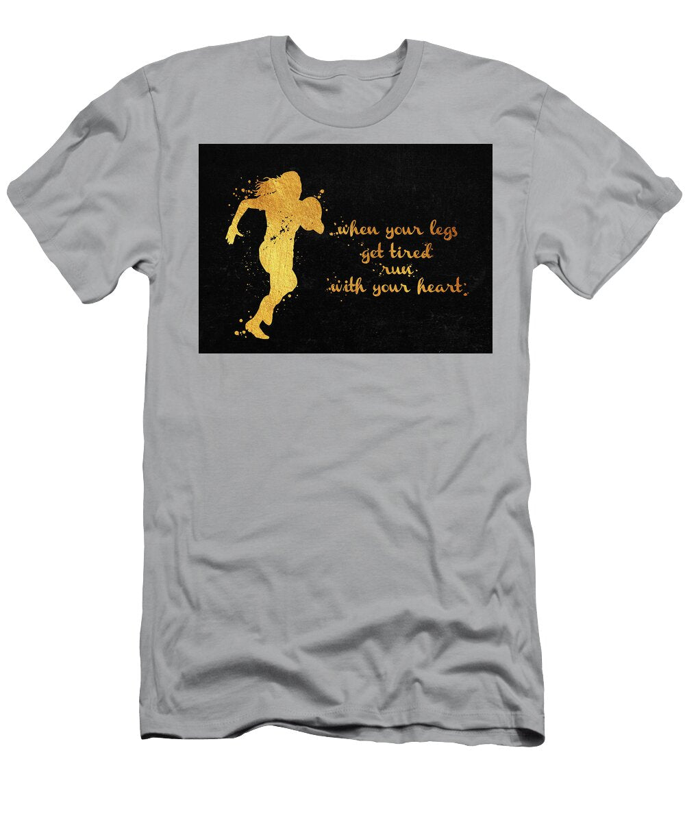 1 Watercolor Rugby Player Girl Watercolor Print Female Woman Girls Rugby Player When Your Legs Get Tir Leith Huber T-Shirt