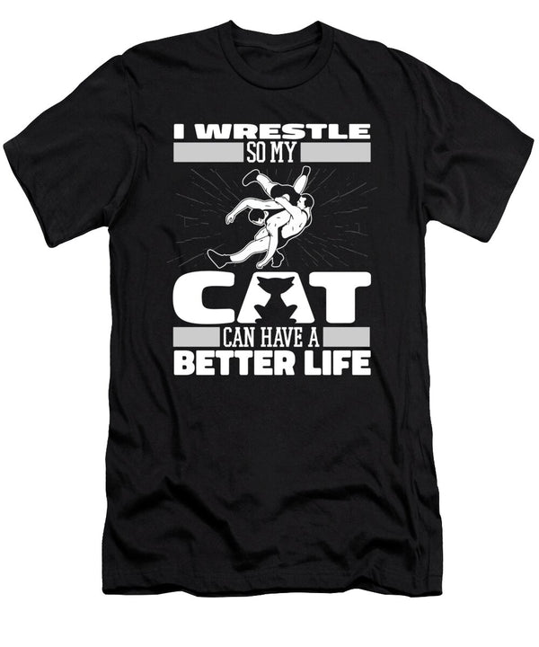 1 Wrestler Cat Wrestle Wrestling Crazy Squirrel T-Shirt