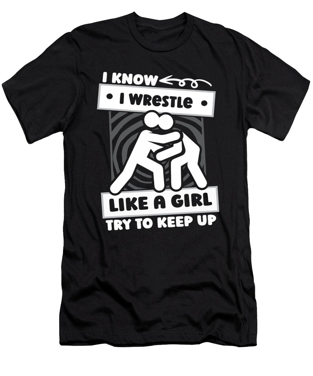 1 Wrestling Girl Wrestle Wrestler Crazy Squirrel T-Shirt
