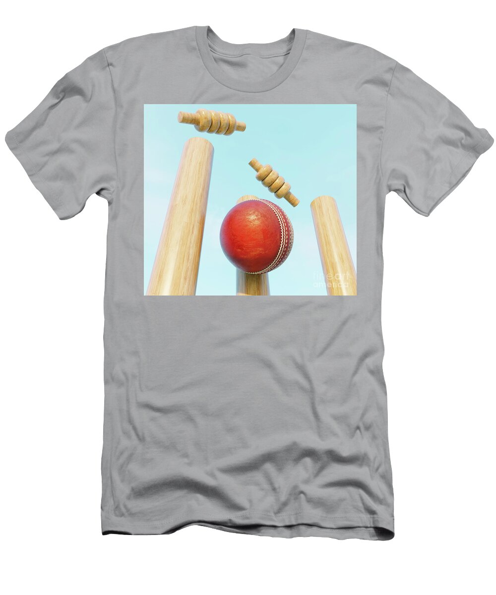 10 Cricket Wicket Stumps Allan Swart T-Shirt