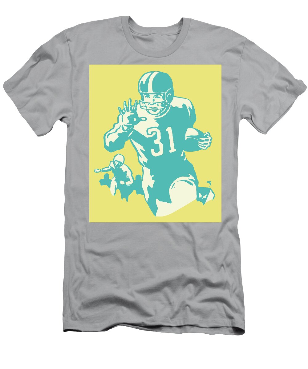 10 Football Player Rushing with Ball Csa Images T-Shirt