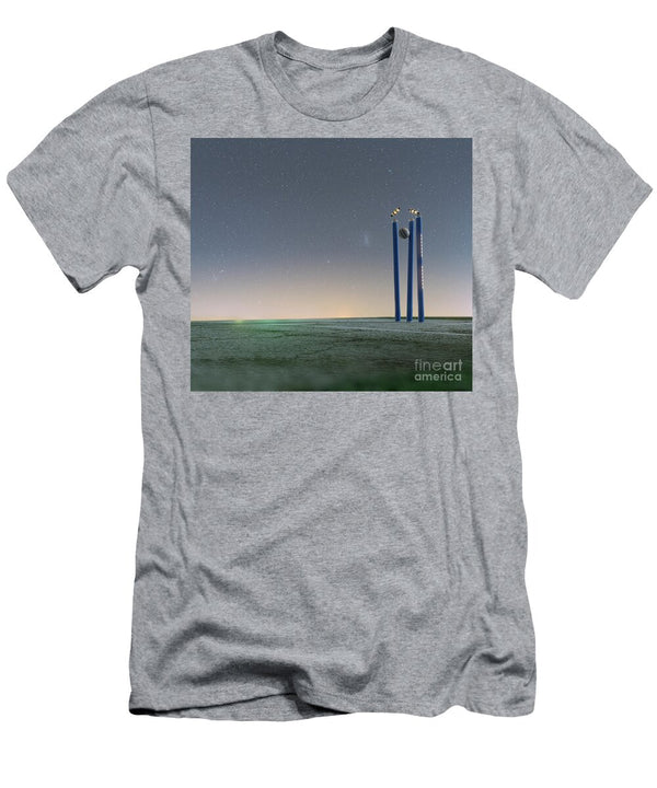 10 Illuminated Cricket Wicket Stumps Allan Swart T-Shirt