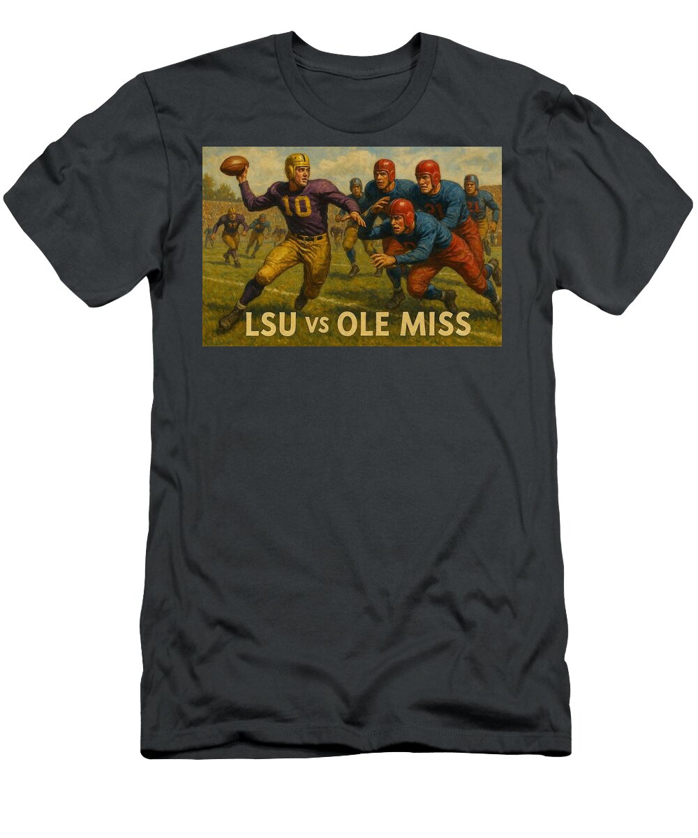 10 Vintage Football Game Scene James Spears T-Shirt