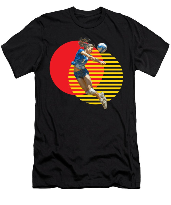 10 Volleyball Player Bump Action Dynamic Bump on Geometric Background Dream Stuff T-Shirt