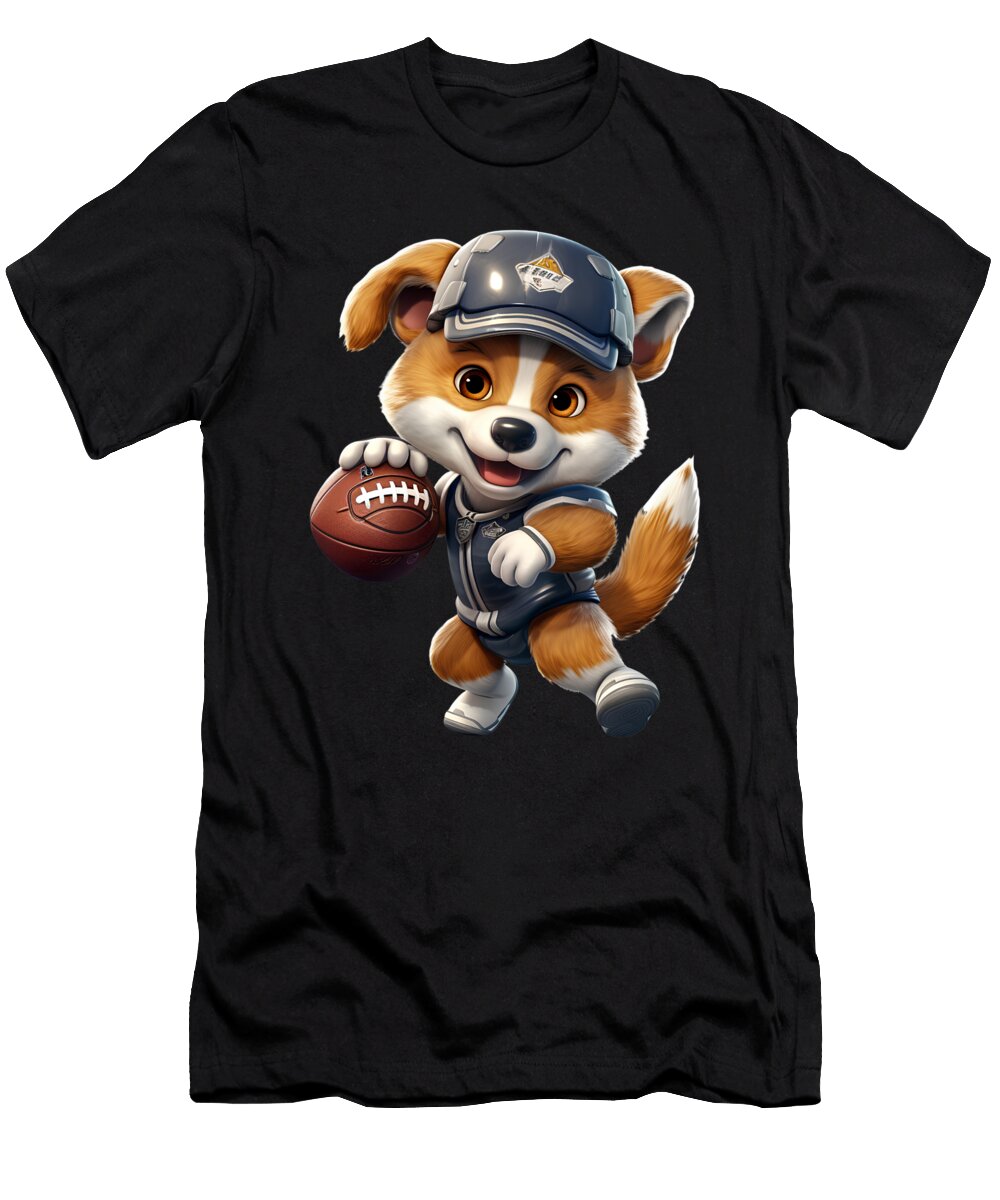 11 American Football Puppy Touchdown Quarterback Linebacker Dog Heidi Joyce T-Shirt