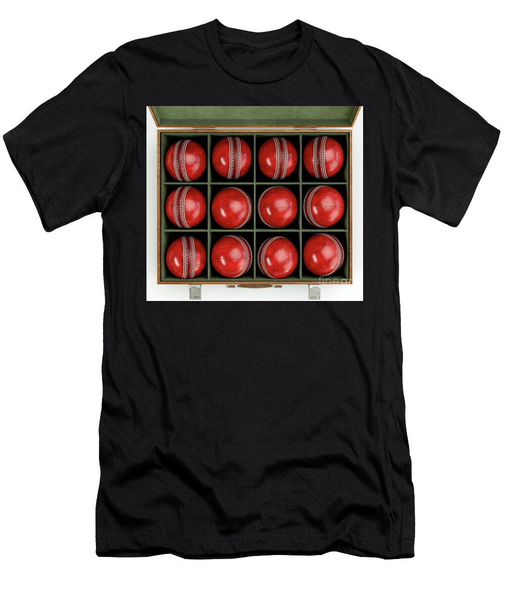 11 Cricket Balls in Display Box Allan Swart T-Shirt