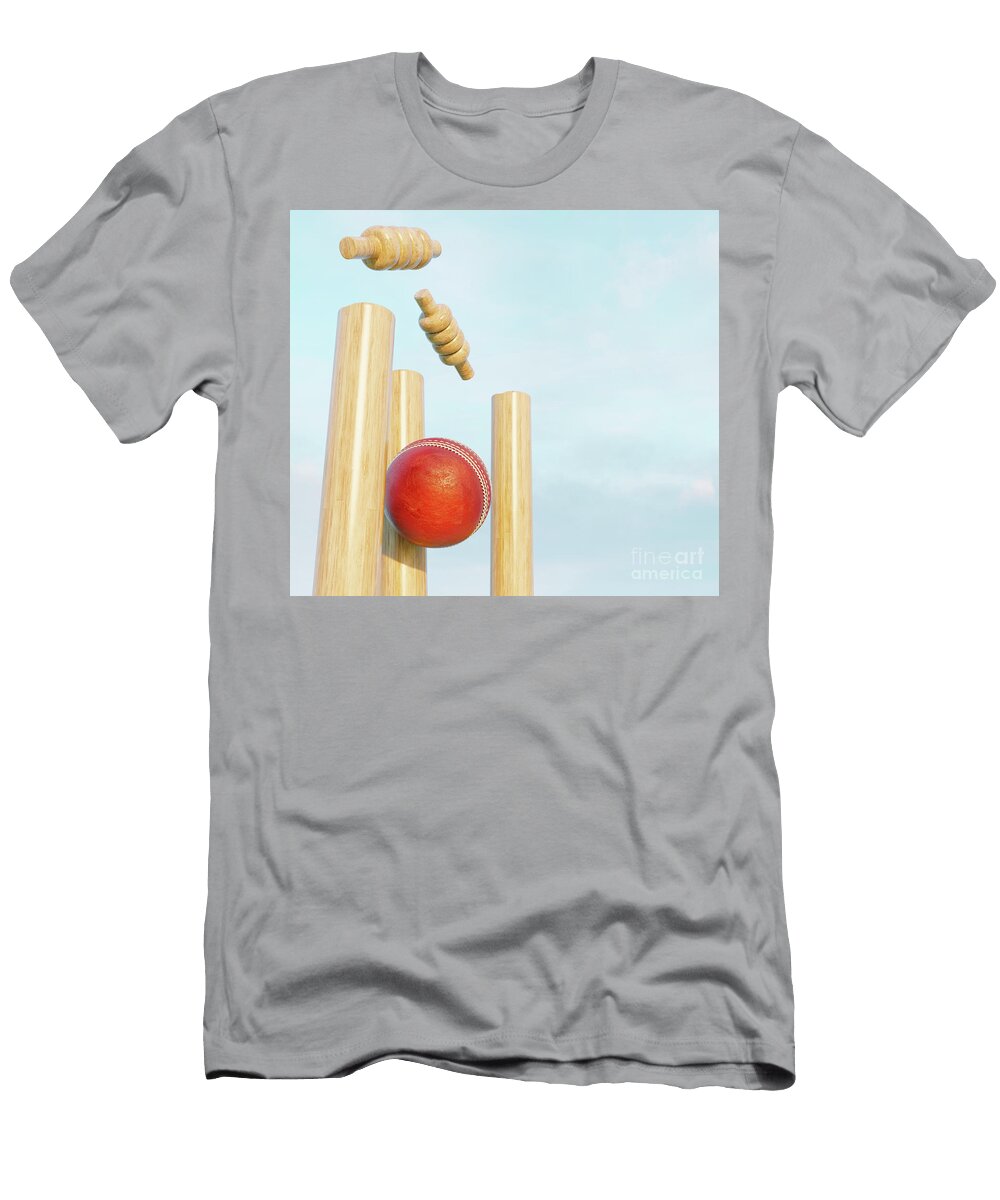 11 Cricket Wicket Stumps Allan Swart T-Shirt