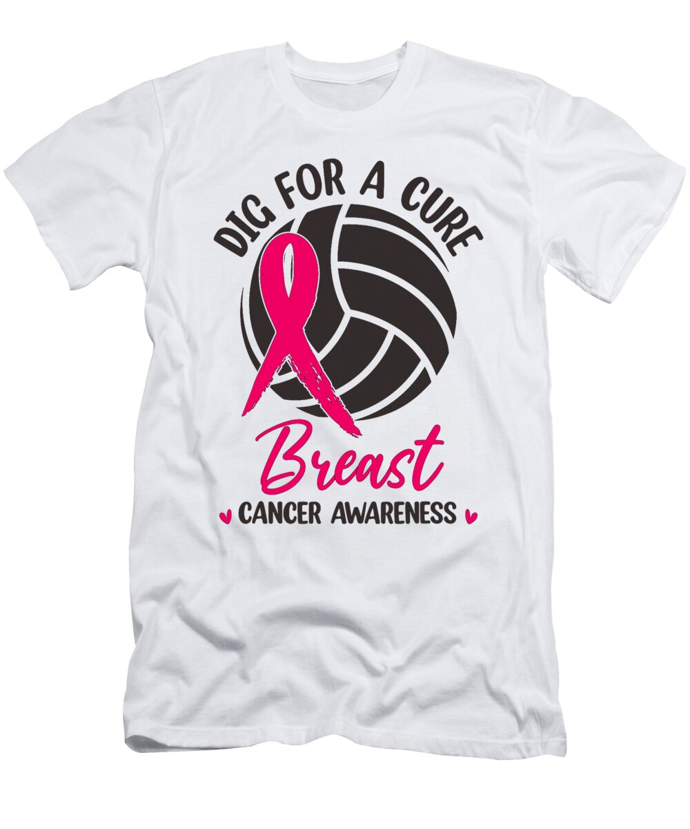 11 Dig for Cure Ribbon Volleyball Breast Cancer Natalie Lidford T-Shirt