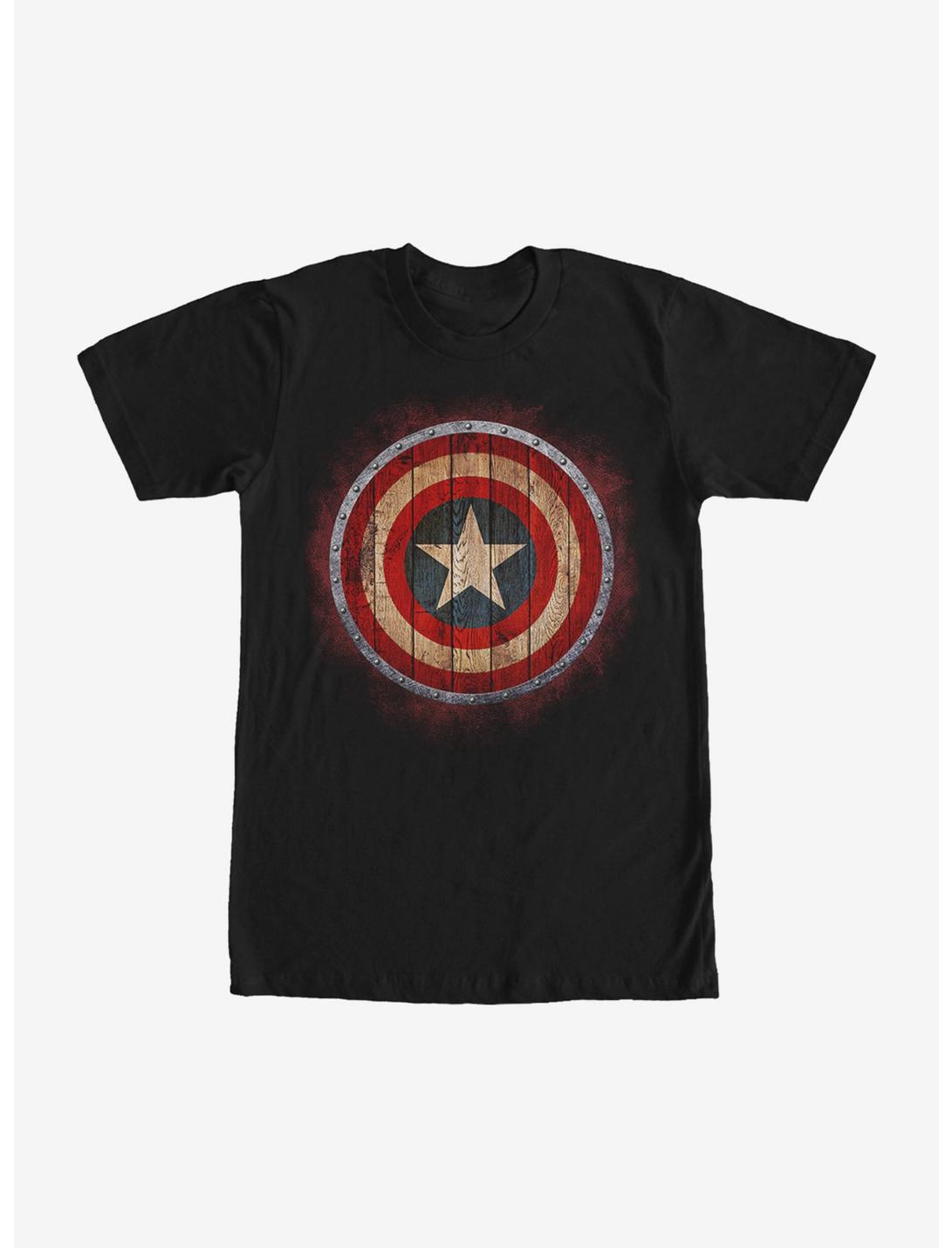 Marvel Captain America Shield Wood Print T-Shirt
