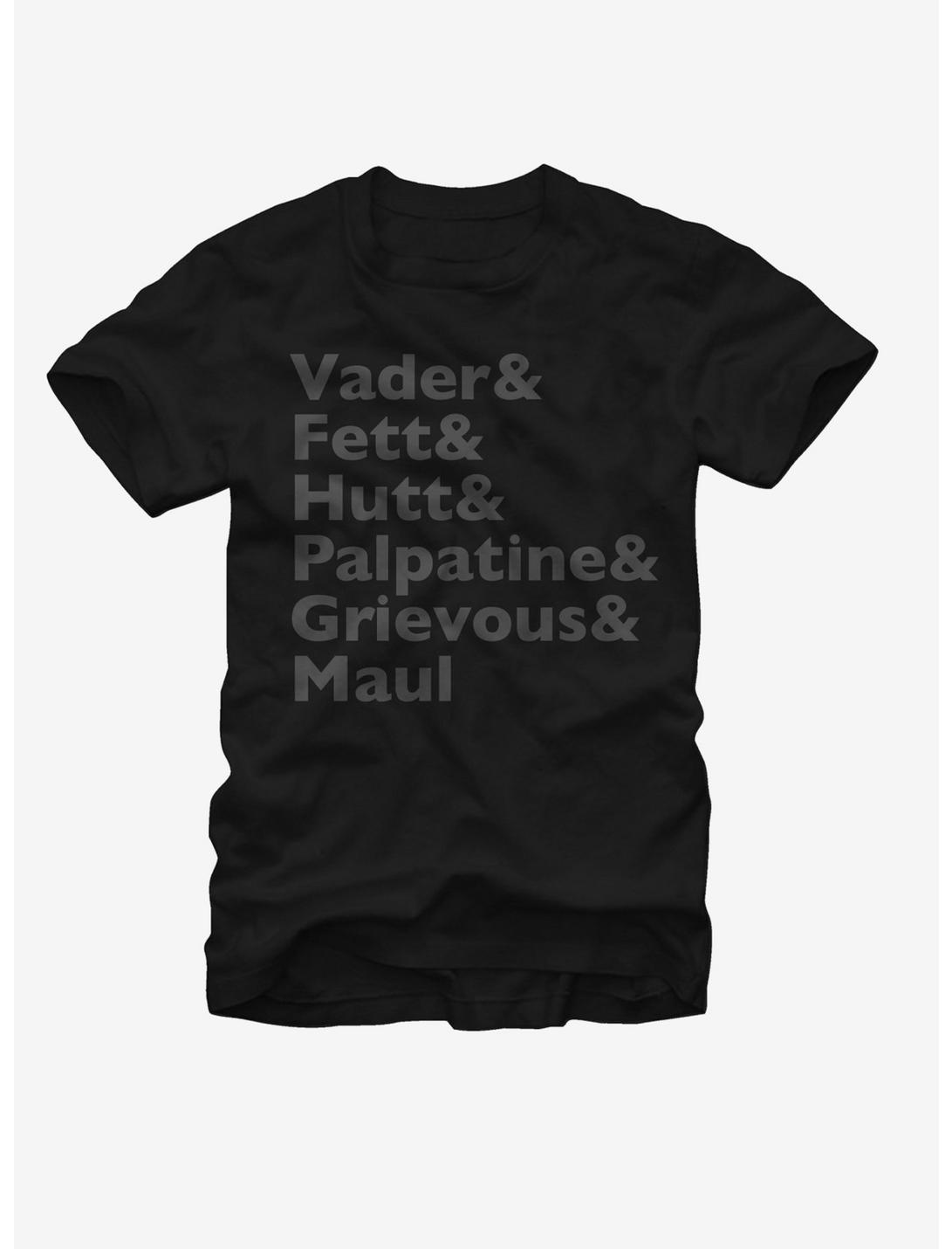 Star Wars Darth Vader and Boba Fett and Jabba the Hutt T-Shirt