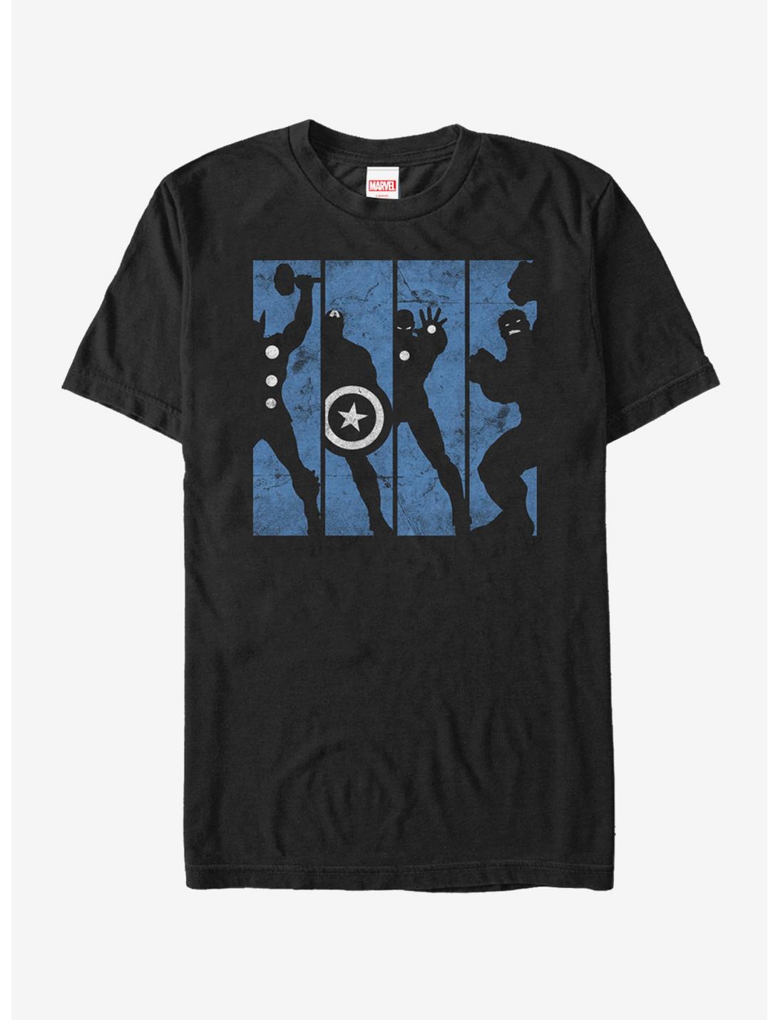 T-shirt Panneaux Silhouette Marvel Avengers