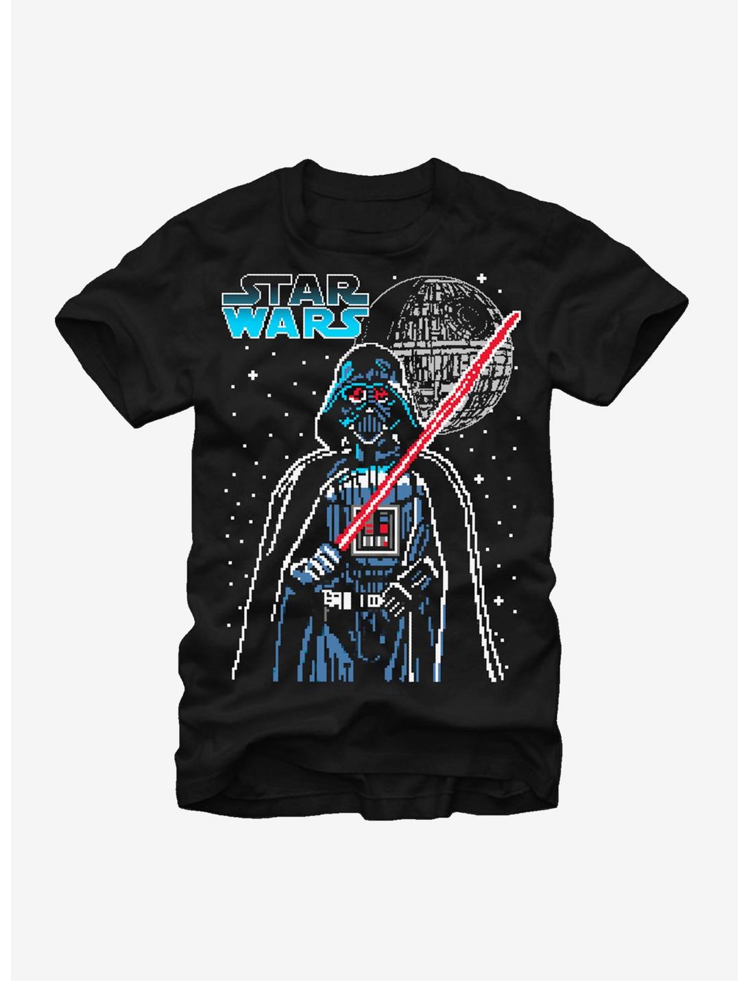 Star Wars Pixel Darth Vader Death Star T-Shirt