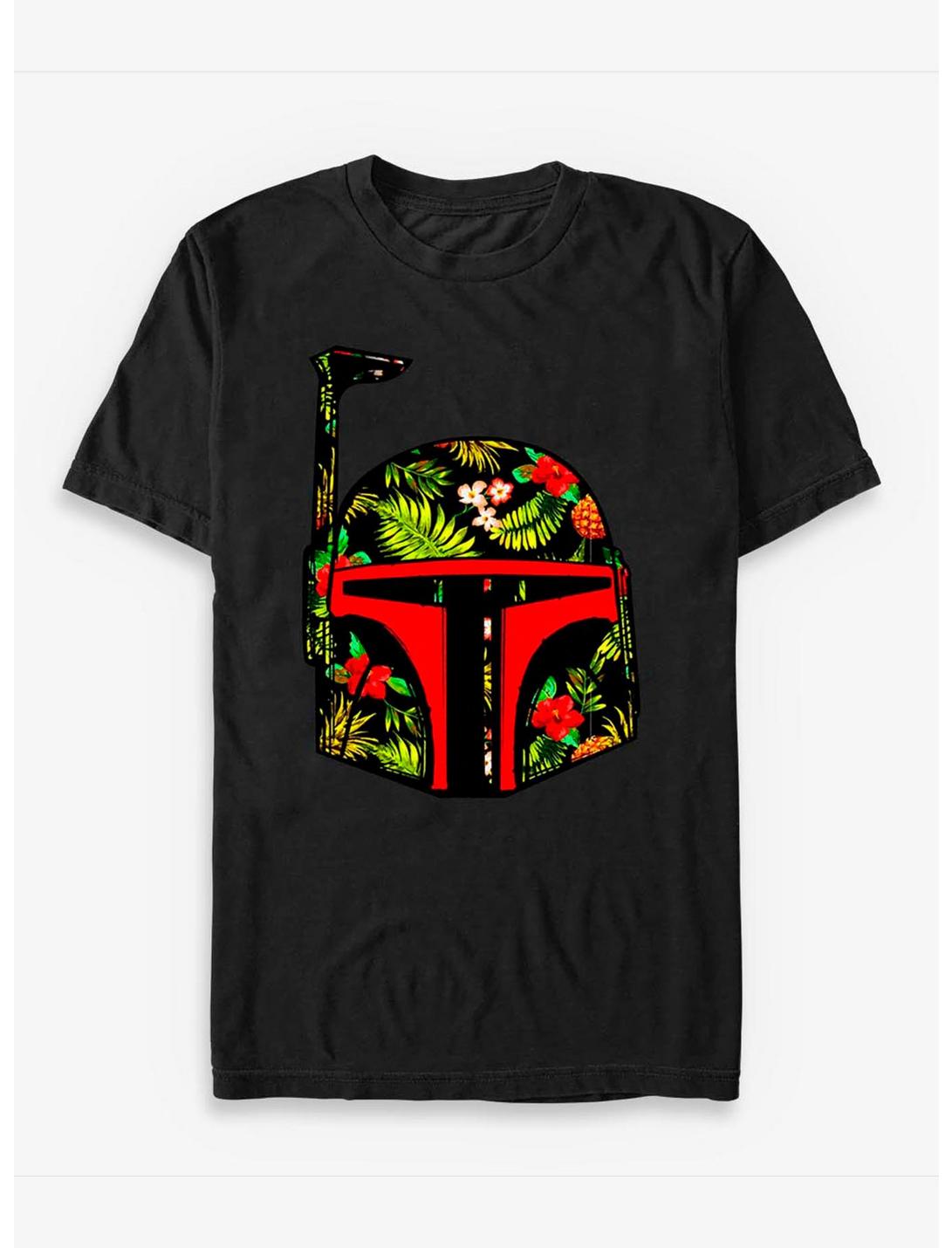 Star Wars Boba Fett Tropical Print Helmet T-Shirt