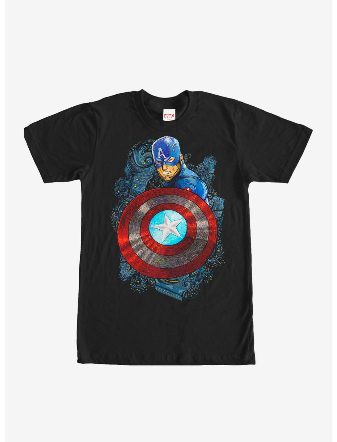 Marvel Captain America Swirl Pattern T-Shirt