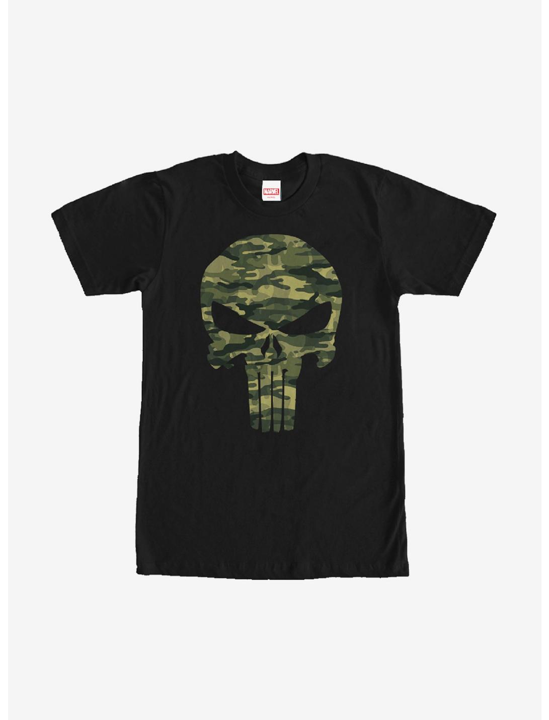Marvel Punisher Camo Skull Symbol T-Shirt
