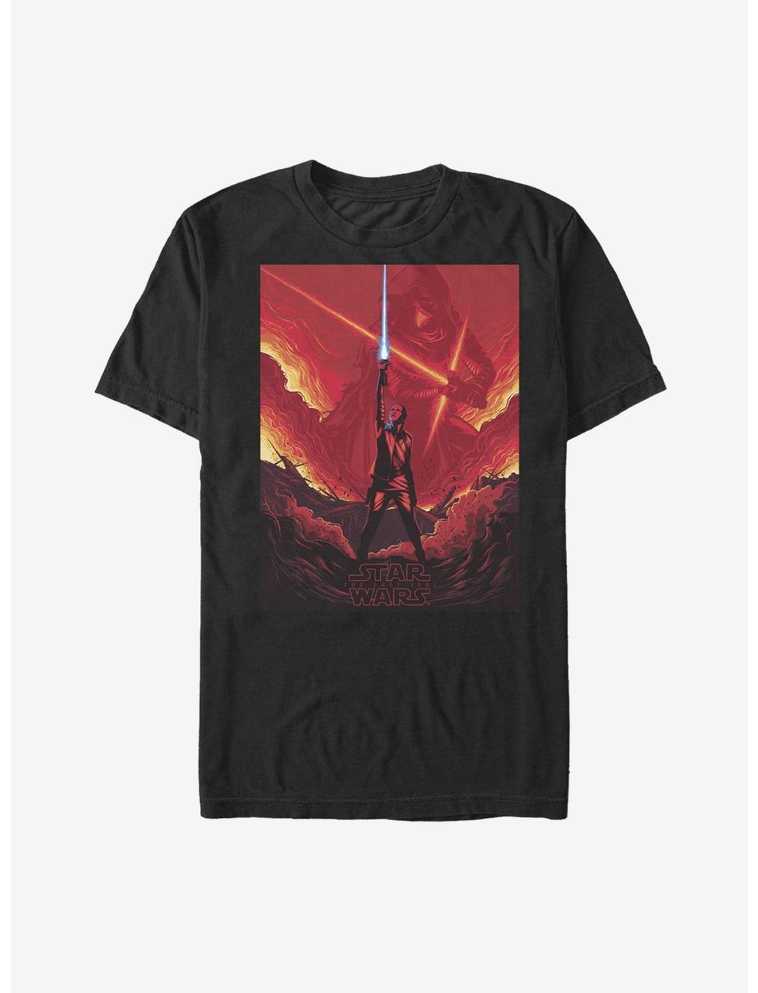 T-shirt Star Wars Flammes sabre laser Rey