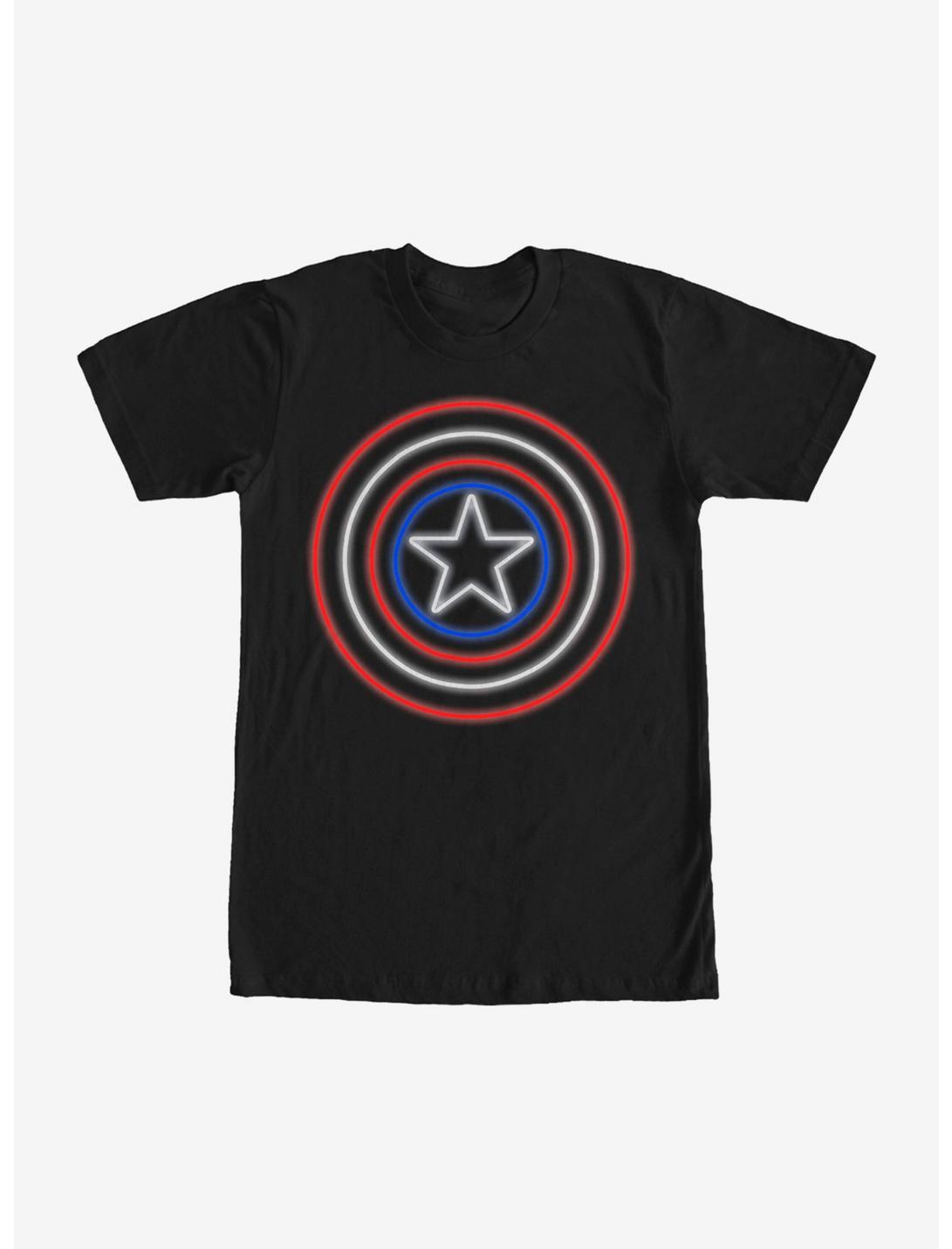 Marvel Captain America Shield Neon Light T-Shirt