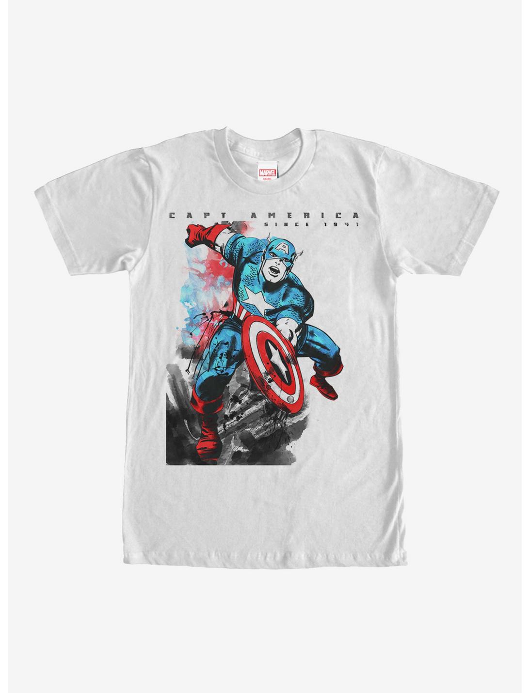 Marvel Captain America Watercolor Print T-Shirt