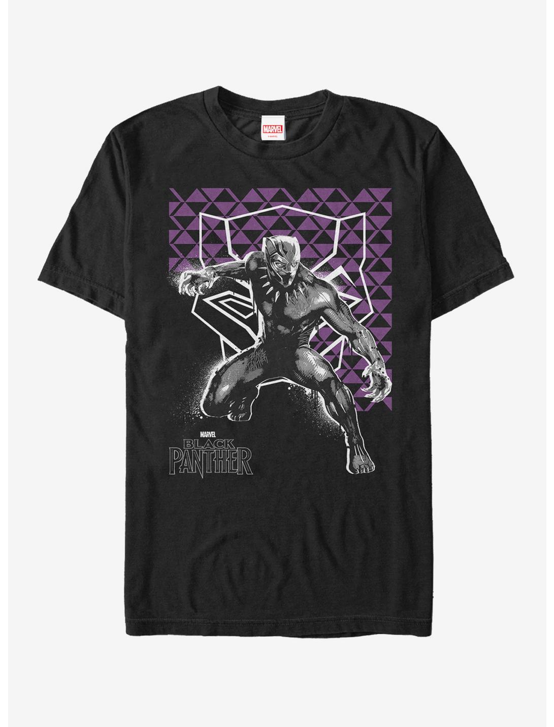 Marvel Black Panther Purple Geometric Pattern T-Shirt