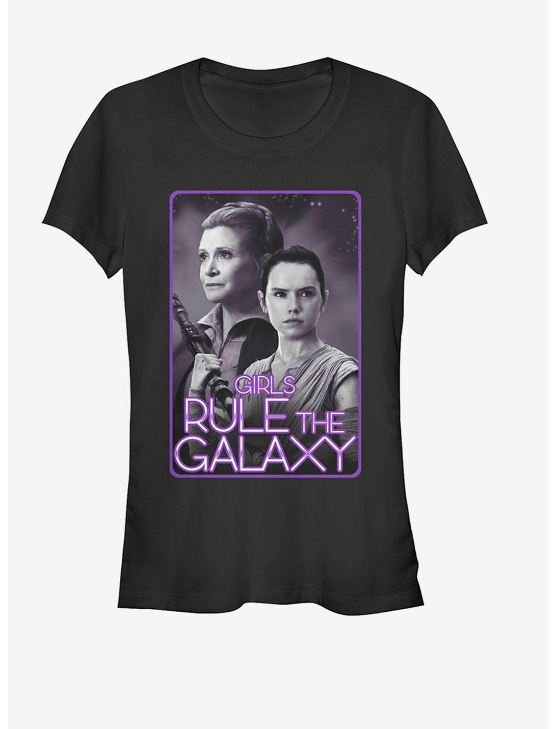 T-Shirt Fille Star Wars Leia et Rey Règnent sur la Galaxie