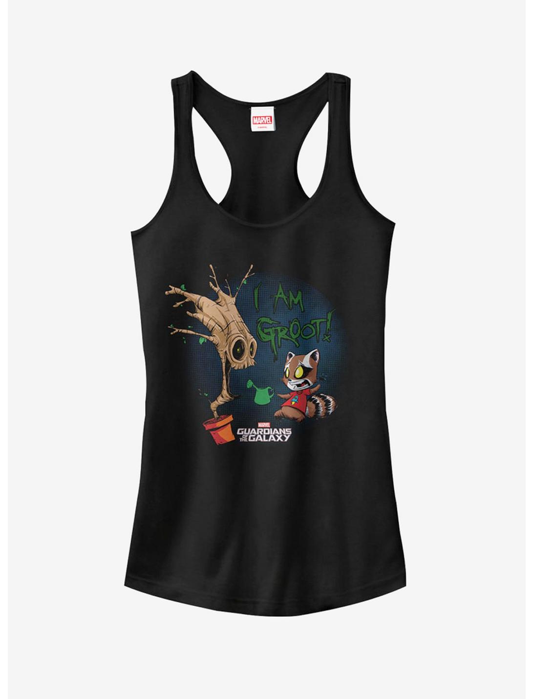 Marvel Guardians of Galaxy I Am Groot Rocket Cartoon Girls Tank