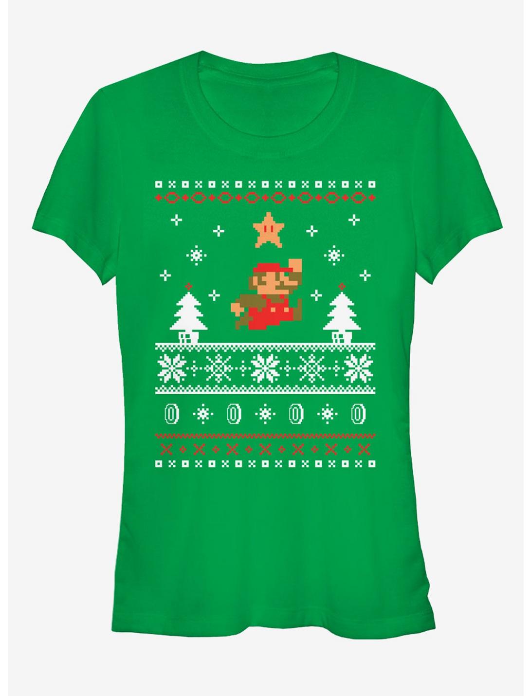 T-shirt fille Nintendo Mario avec pull de Noël moche