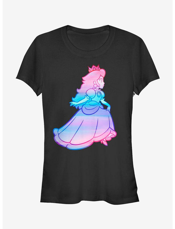 Nintendo Princess Peach Rainbow Fade Girls T-Shirt